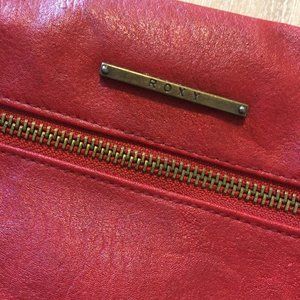 {Roxy} Red Faux Leather Crossbody Bag with Tassels